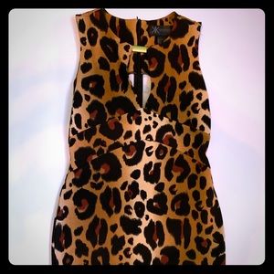 Kardashian Kollection leopard print keyhole dress.